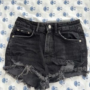 Zara High Rise Denim Shorts